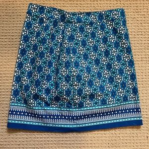 Blue and white Talbots Pattern Skirt